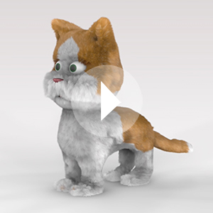 Chat animé en 3d